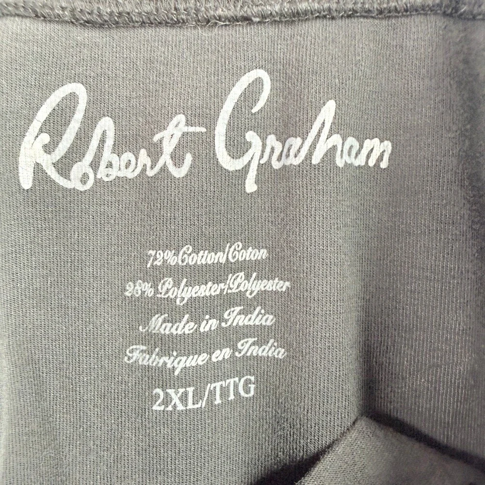Robert Graham Sweatpants Mens 2XL Black Cotton Blend Joggers Drawstring Casual